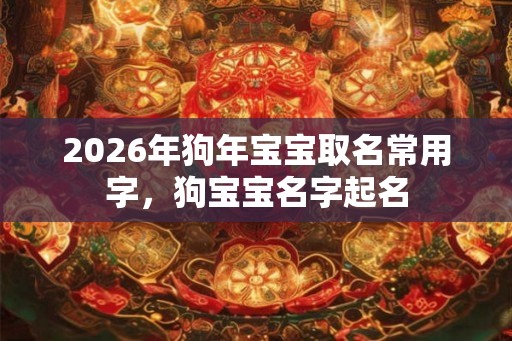 2026年狗年宝宝取名常用字,狗宝宝名字起名 2026年狗年宝宝取名常用字,狗宝宝名字起名