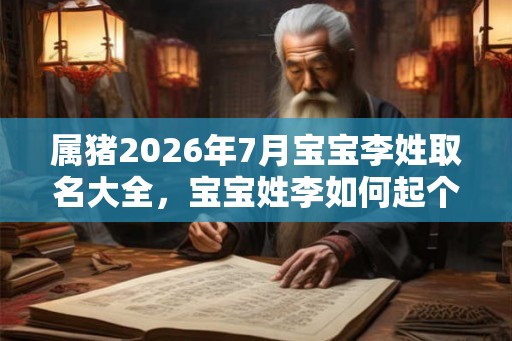 属猪2026年7月宝宝李姓取名大全，宝宝姓李如何起个好名字？