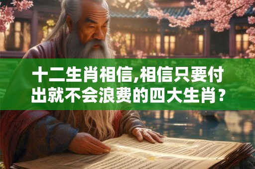 十二生肖相信,相信只要付出就不会浪费的四大生肖？