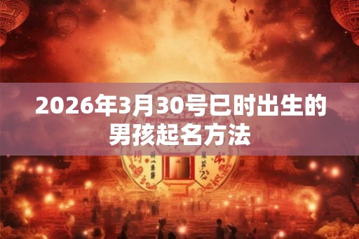 2026年3月30号巳时出生的男孩起名方法