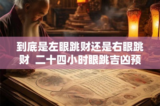 到底是左眼跳财还是右眼跳财  二十四小时眼跳吉凶预兆