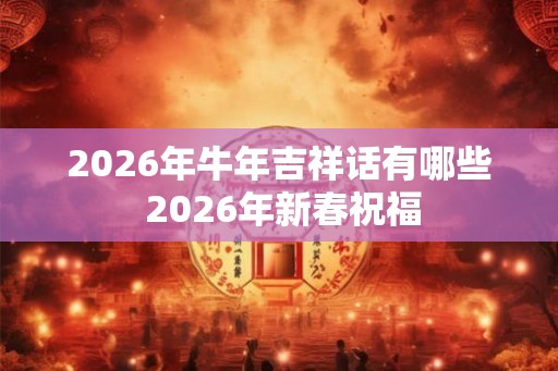 2026年牛年吉祥话有哪些 2026年新春祝福