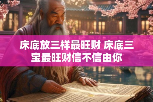 床底放三样最旺财 床底三宝最旺财信不信由你