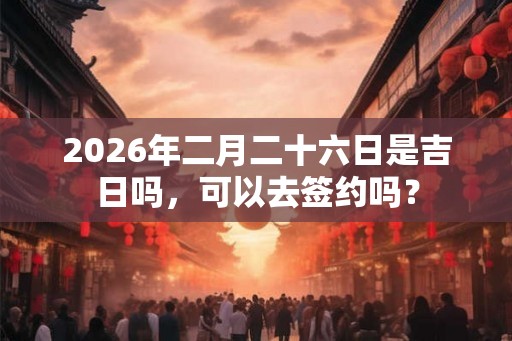 2026年二月二十六日是吉日吗，可以去签约吗？