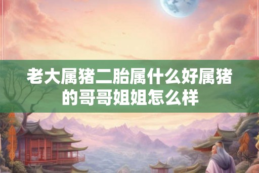 老大属猪二胎属什么好属猪的哥哥姐姐怎么样