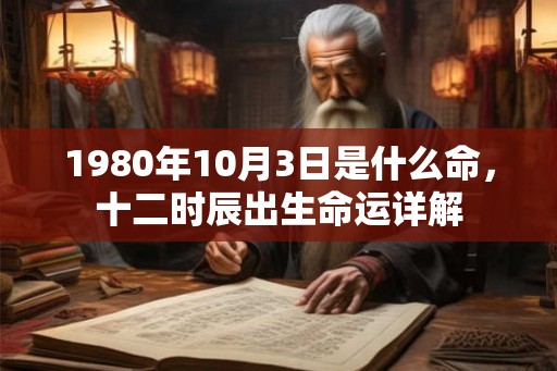 1980年10月3日是什么命，十二时辰出生命运详解