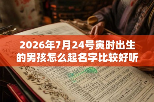 2026年7月24号寅时出生的男孩怎么起名字比较好听