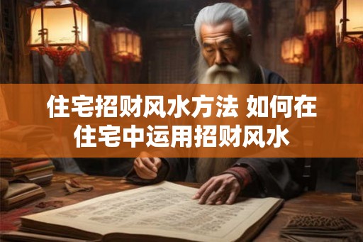 住宅招财风水方法 如何在住宅中运用招财风水