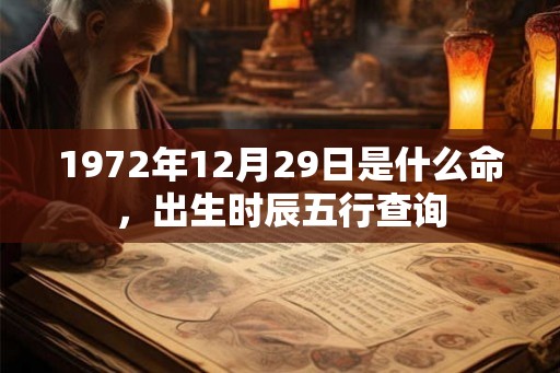 1972年12月29日是什么命，出生时辰五行查询