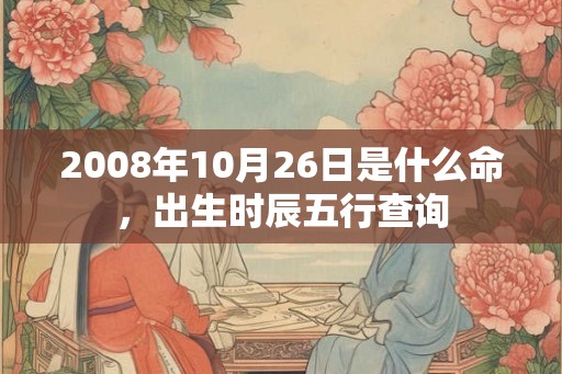 2008年10月26日是什么命，出生时辰五行查询