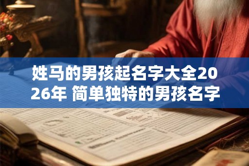 姓马的男孩起名字大全2026年 简单独特的男孩名字