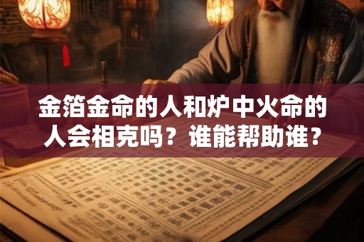 金箔金命的人和炉中火命的人会相克吗?谁能帮助谁? 金箔金命的人和炉中火命的人会相克吗?谁能帮助谁?