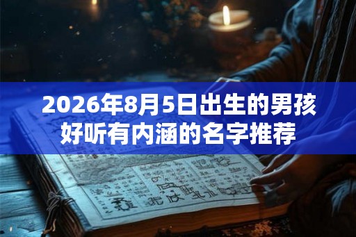 2026年8月5日出生的男孩好听有内涵的名字推荐