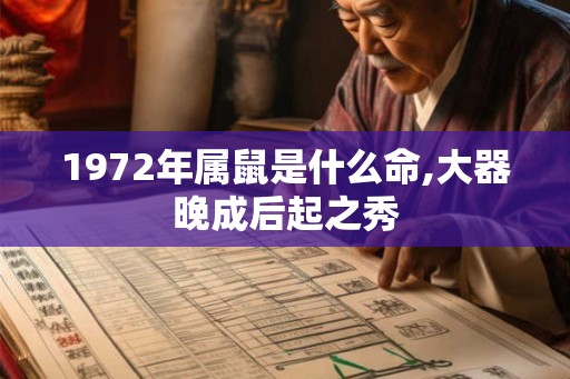 1972年属鼠是什么命,大器晚成后起之秀