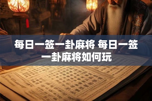 每日一签一卦麻将 每日一签一卦麻将如何玩