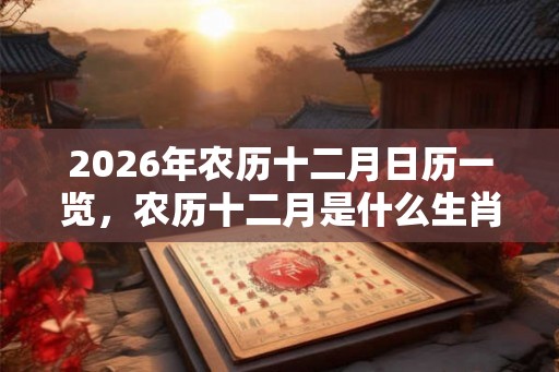 2026年农历十二月日历一览，农历十二月是什么生肖月