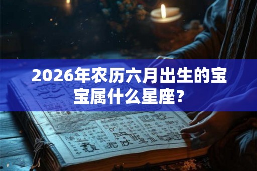 2026年农历六月出生的宝宝属什么星座？