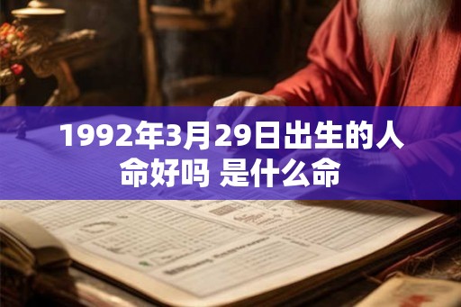 1992年3月29日出生的人命好吗 是什么命
