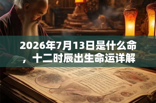 2026年7月13日是什么命，十二时辰出生命运详解