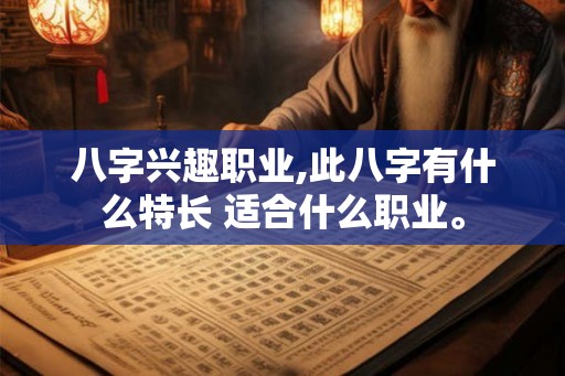 八字兴趣职业,此八字有什么特长 适合什么职业。