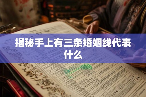 揭秘手上有三条婚姻线代表什么