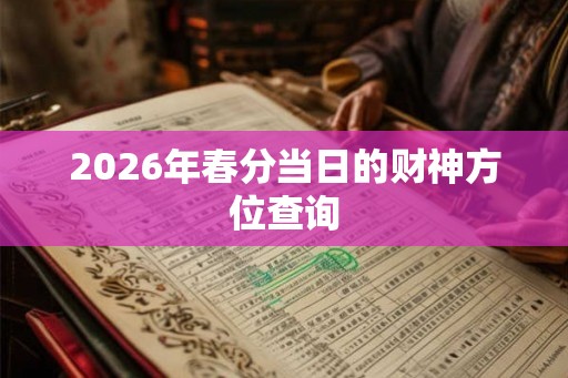 2026年春分当日的财神方位查询