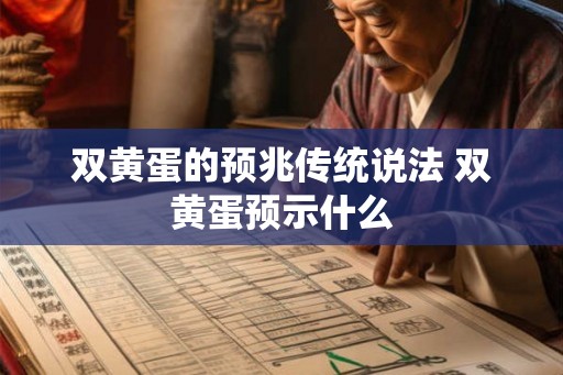 双黄蛋的预兆传统说法 双黄蛋预示什么
