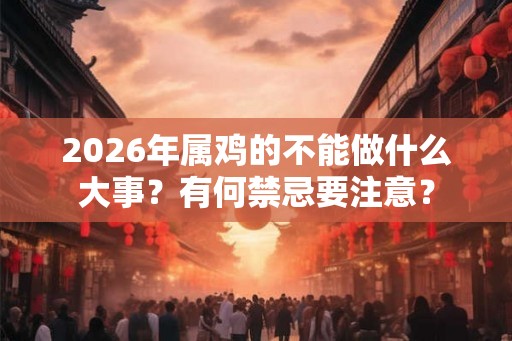 2026年属鸡的不能做什么大事？有何禁忌要注意？
