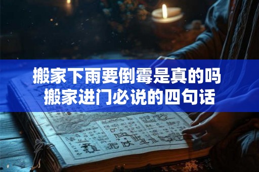 搬家下雨要倒霉是真的吗 搬家进门必说的四句话