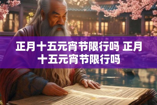 正月十五元宵节限行吗 正月十五元宵节限行吗