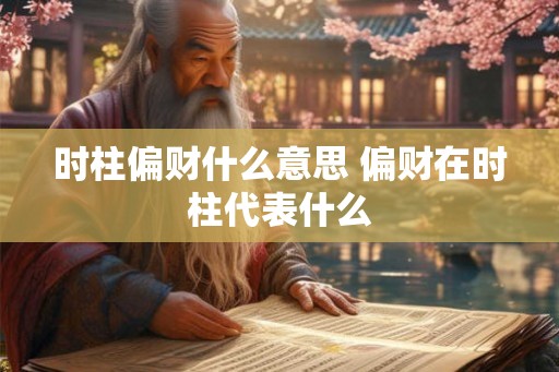 时柱偏财什么意思 偏财在时柱代表什么
