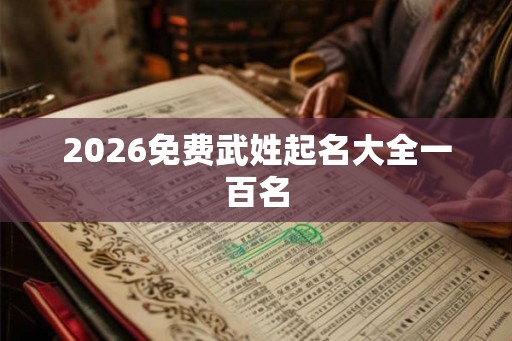 2026免费武姓起名大全一百名