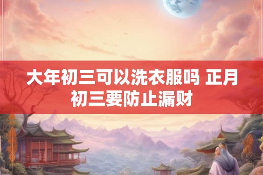 大年初三可以洗衣服吗 正月初三要防止漏财