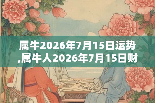 属牛2026年7月15日运势,属牛人2026年7月15日财运,生肖牛2026年7月15日运势 属牛2026年7月15日运势,属牛人2026年7月15日财运,生肖牛2026年7月15日运势