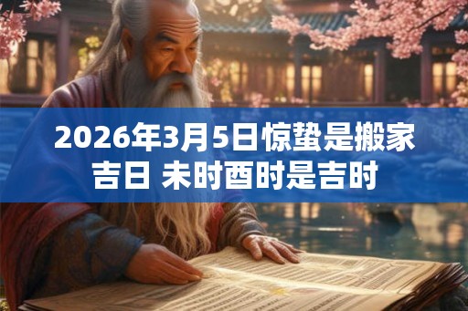 2026年3月5日惊蛰是搬家吉日 未时酉时是吉时