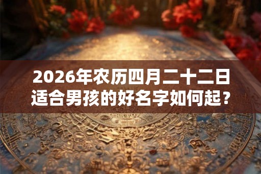 2026年农历四月二十二日适合男孩的好名字如何起？