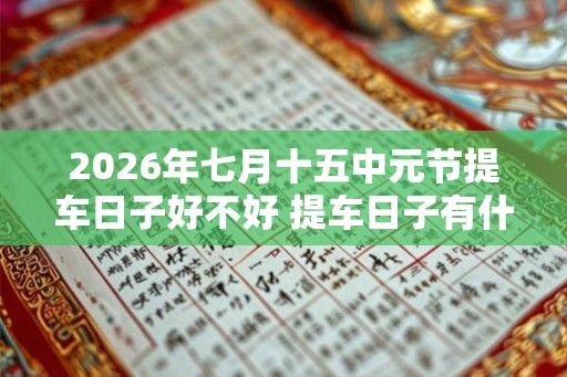 2026年七月十五中元节提车日子好不好 提车日子有什么讲究吗