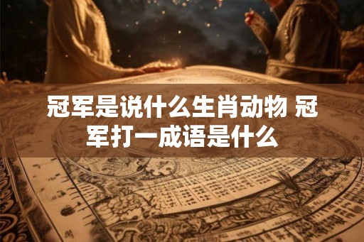 冠军是说什么生肖动物 冠军打一成语是什么 冠军是说什么生肖动物 冠军打一成语是什么