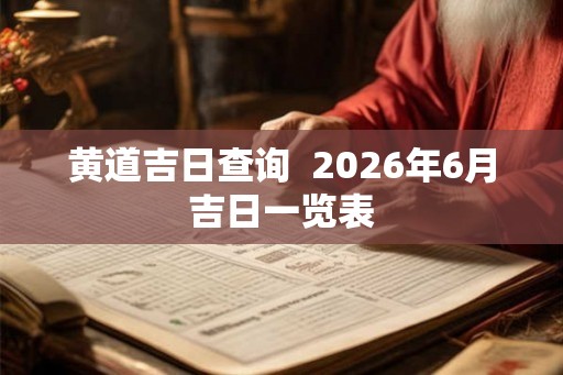 黄道吉日查询  2026年6月吉日一览表