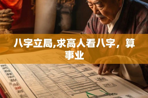 八字立局,求高人看八字，算事业