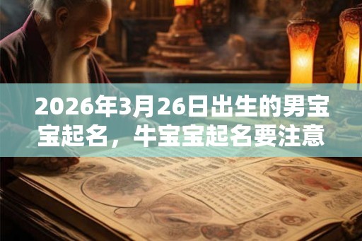 2026年3月26日出生的男宝宝起名，牛宝宝起名要注意什么？