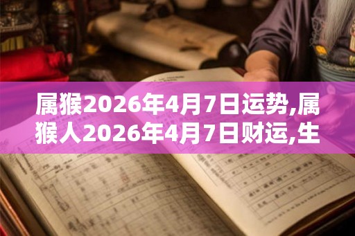 属猴2026年4月7日运势,属猴人2026年4月7日财运,生肖猴2026年4月7日运势