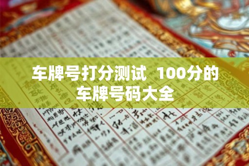 车牌号打分测试  100分的车牌号码大全