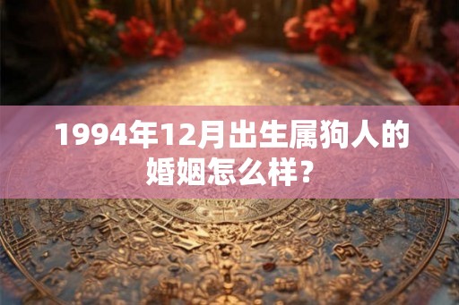 1994年12月出生属狗人的婚姻怎么样？