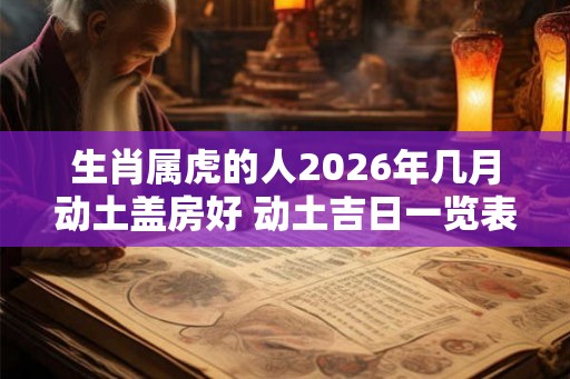 生肖属虎的人2026年几月动土盖房好 动土吉日一览表