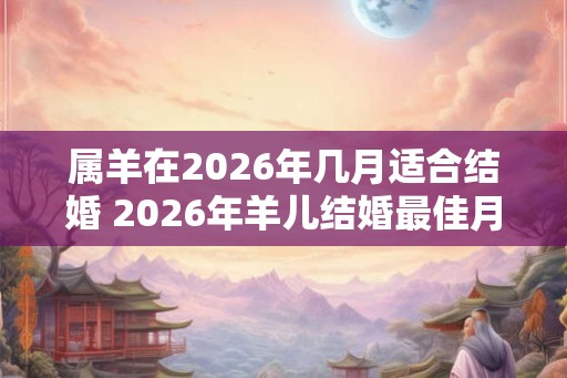 属羊在2026年几月适合结婚 2026年羊儿结婚最佳月份