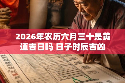 2026年农历六月三十是黄道吉日吗 日子时辰吉凶