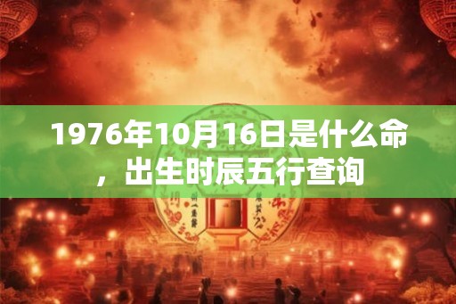 1976年10月16日是什么命，出生时辰五行查询