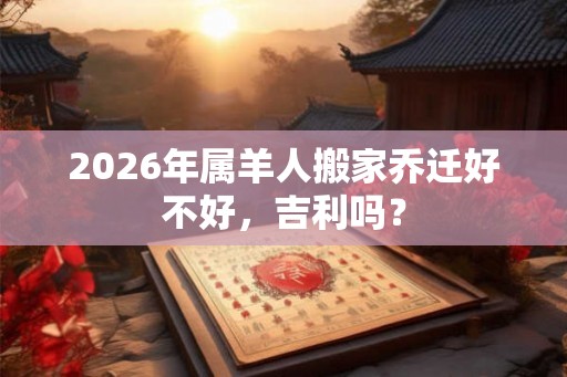 2026年属羊人搬家乔迁好不好，吉利吗？