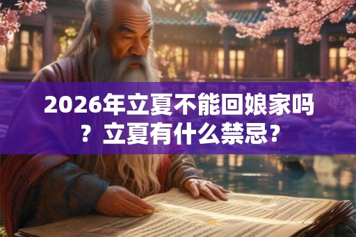 2026年立夏不能回娘家吗？立夏有什么禁忌？